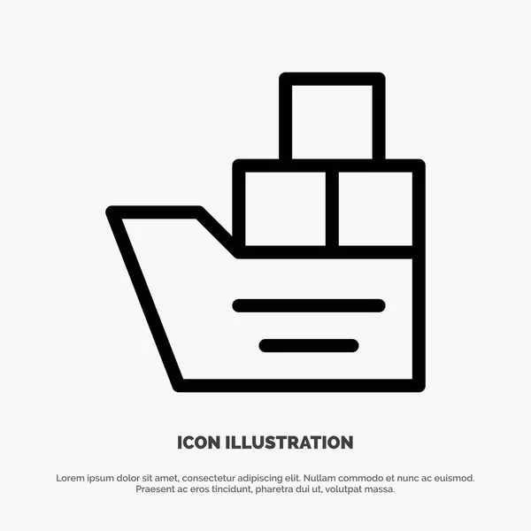 Box, Good, Logistic, Transportation, Ship Line Icon Vector — Stock Vector