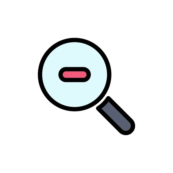 Zoeken, onderzoek, zoomen plat kleur pictogram. Vector pictogram banner Temp — Stockvector