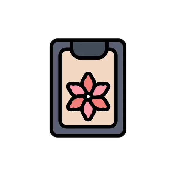 Květ, schránka, pružina, Barevná ikona klipu. Ikona vektoru ba — Stockový vektor
