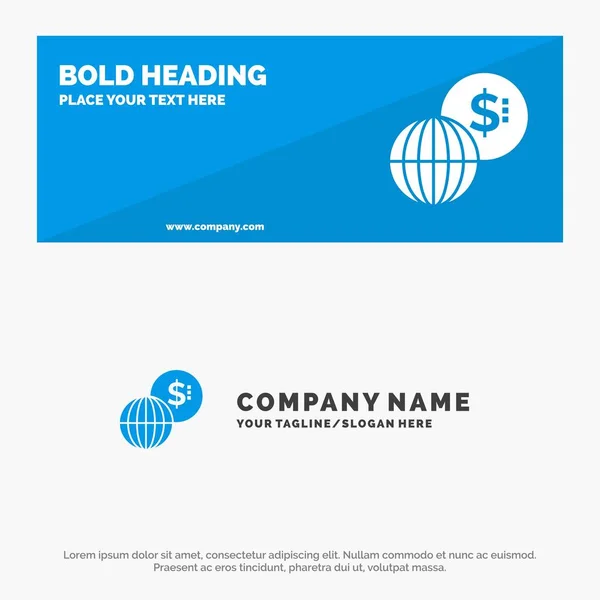 Business, Global, Märkte, moderne solide Symbol Website Banner und — Stockvektor