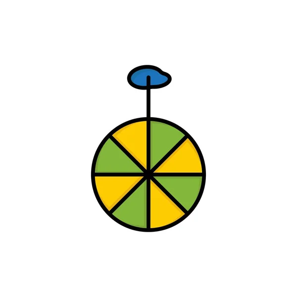 Rueda, Ciclo, Circo Icono de color plano. Banner icono vectorial Templa — Vector de stock