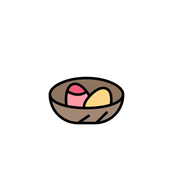 Bowl, Celebration, Easter, Egg, Nest Business Logo Template. Fla — Stock Vector