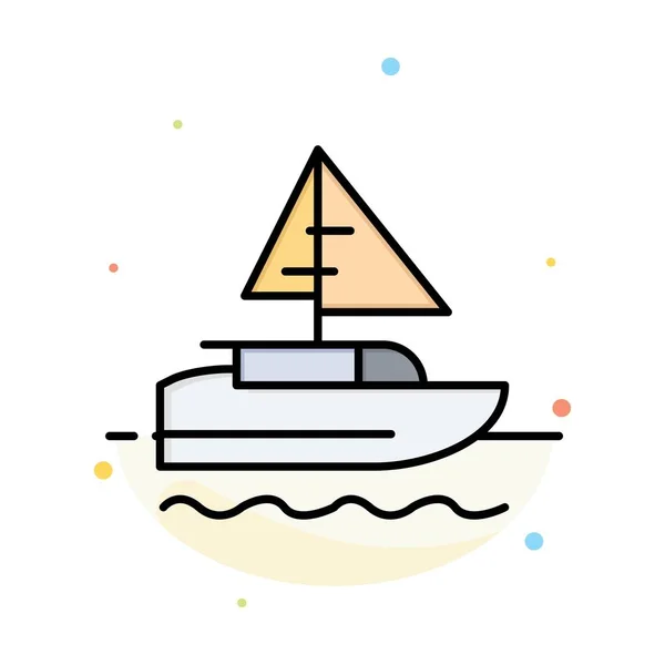 Båt, fartyg, indiska, land abstrakt platt färg Ikonmall — Stock vektor