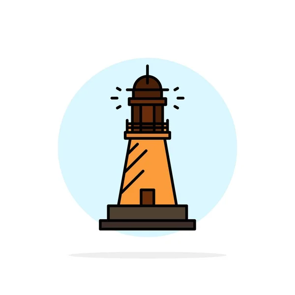 灯塔, 房子, 光, 海滩, 海洋抽象圆后沟 — 图库矢量图片