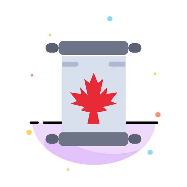 Notera, höst, Kanada, Leaf abstrakt flat färg ikon mall — Stock vektor