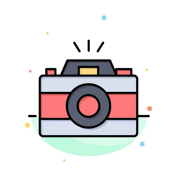 Máquina fotográfica, Imagem, Foto, Imagem abstrato modelo de ícone de cor plana — Vetor de Stock