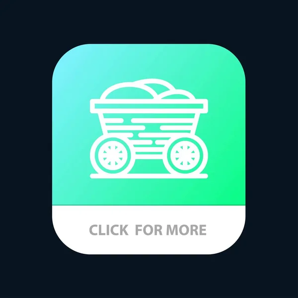 Chariot, Chariot, Nourriture, Bouton d'application mobile Bangladesh. Android et moi — Image vectorielle