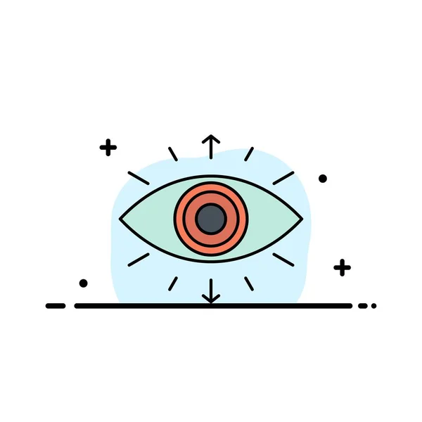 Eye, Symbol, Secret Society, Member,   Business Flat Line Filled - Stok Vektor