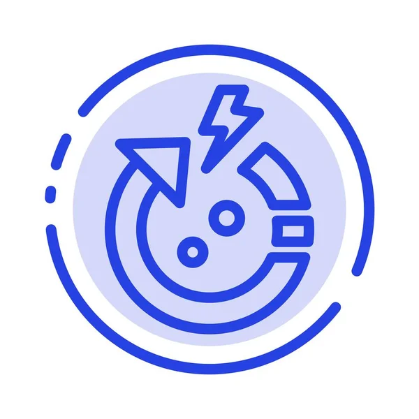 Arrow, Power, Save, World Blue Dotted Line Icon — стоковый вектор