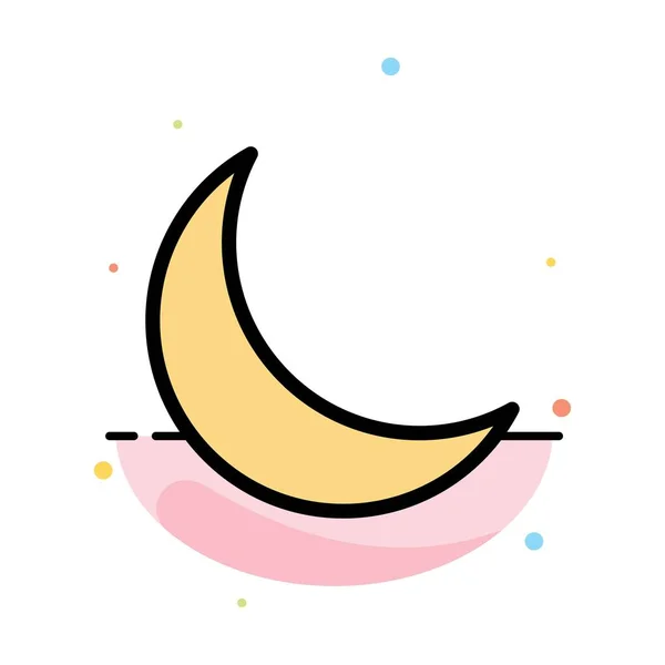 Місяць, ніч, сон, натуральна абстрактна піктограма плоского кольору — стоковий вектор