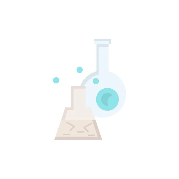 Becher, laboratoire, test, tube, scientifique Flat Color Icon vecteur — Image vectorielle