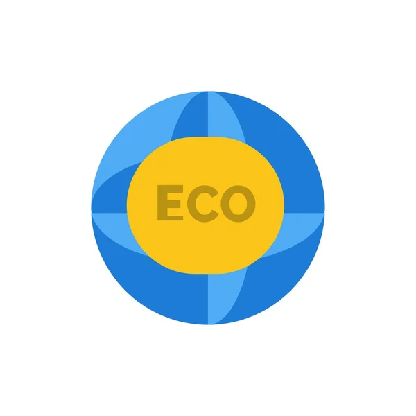 Meio Ambiente, Global, Internet, Mundo, Eco Flat Color Icon. Efeito —  Vetores de Stock