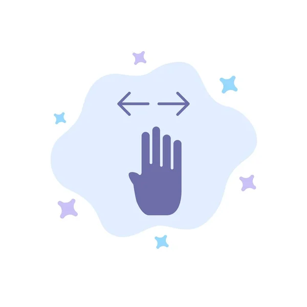 Τέσσερα, χέρι, δάχτυλο, αριστερά, δεξί μπλε εικονίδιο στο αφηρημένο σύννεφο πίσω — Διανυσματικό Αρχείο
