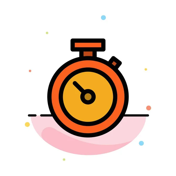 Таймер, секундомер, часы, Time Abstract Flat Color Icon Template — стоковый вектор