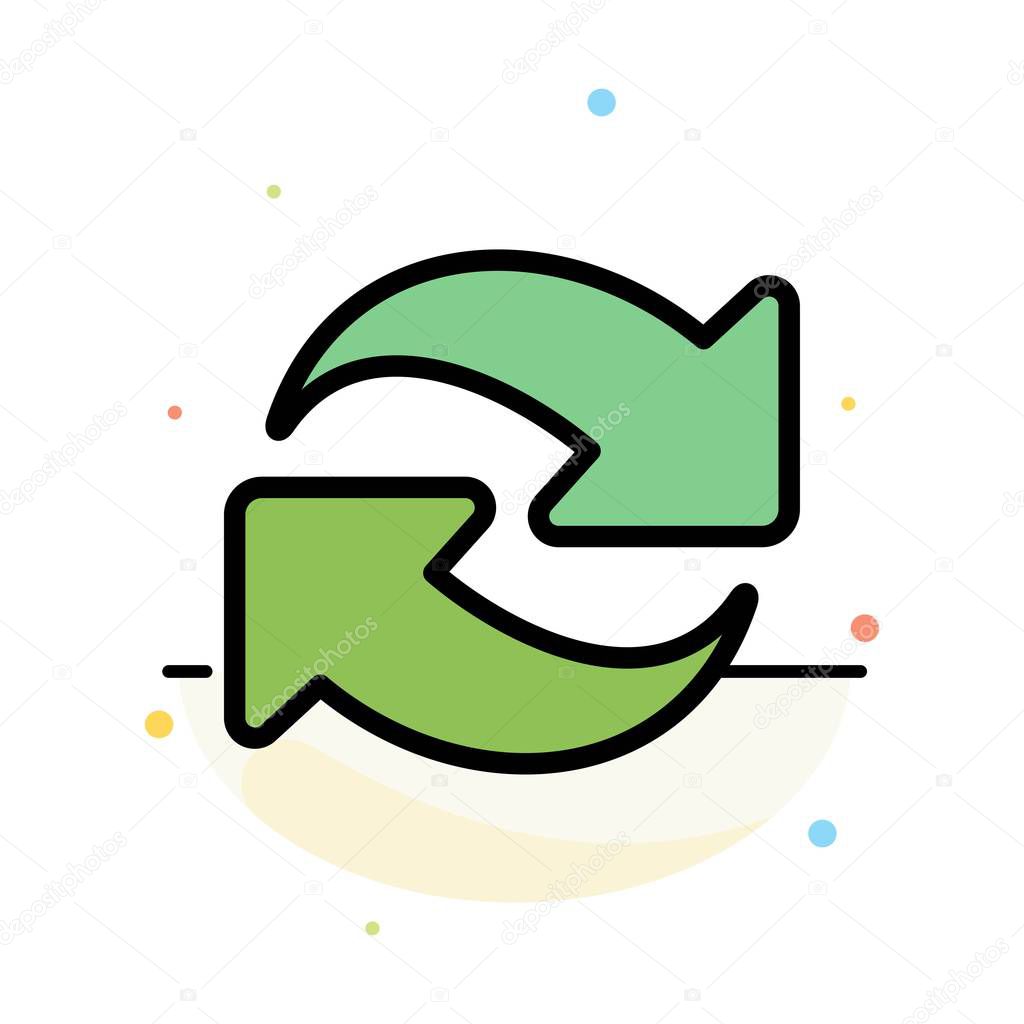 Refresh, Reload, Rotate, Repeat Abstract Flat Color Icon Templat