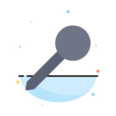 Harita, Pin, Marker, İşaretle Soyut Düz Renk Simgesi Şablonu