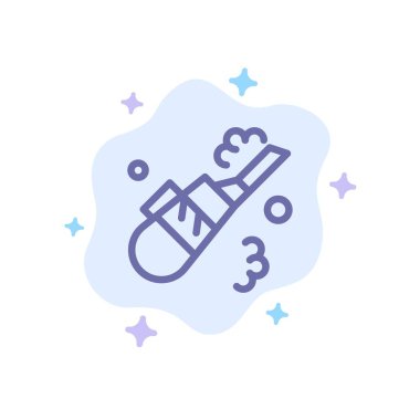 Temizleyici, temizlik, vakum, boru mavi simge soyut Cloud Back