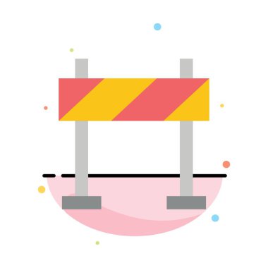 Barikat, bariyer, Inşaat soyut düz renk simge Templa