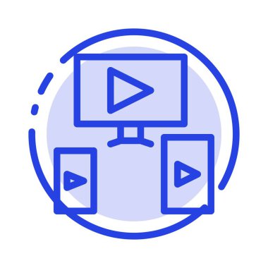 Bilgisayar, Video, Tasarım Mavi Noktalı Çizgi Simgesi