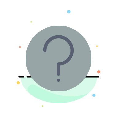 Temel, Yardım, Ui, İşaretle Soyut Düz Renk Simgesi Şablonu