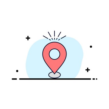 Yer, Pin, Kamp, tatil, harita Düz Renk Simge Vektör