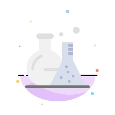 Tüp, Flask, Lab, Bilim Soyut Düz Renk Simgesi Şablon