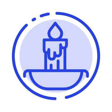 Mum, Yangın, Paskalya, Tatil Mavi Noktalı Çizgi Hattı Simgesi