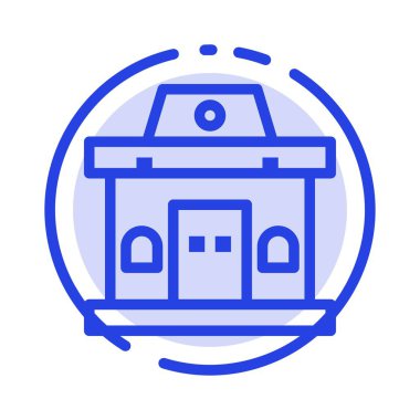 Bina, Ofis, Bilet, Kentsel Mavi Noktalı Hat Simgesi