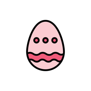 Dekorasyon, Paskalya, Paskalya yumurtası, yumurta düz renk simgesi. Vektör ico