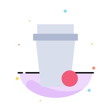 Cam, Çorba, Temizlik Soyut Düz Renk Simgesi Şablonu