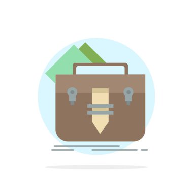 portföy, Çanta, dosya, klasör, evrak çantası Düz Renk Simge Vektör