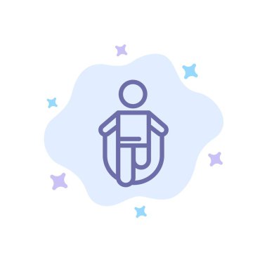 Aktivite, Atlama, Atlama, İp, Soyut Cl Mavi Simge Atlama