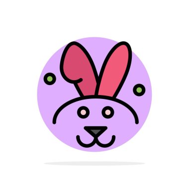 Tavşan, Paskalya, tavşan soyut daire arka plan düz renk simgesi