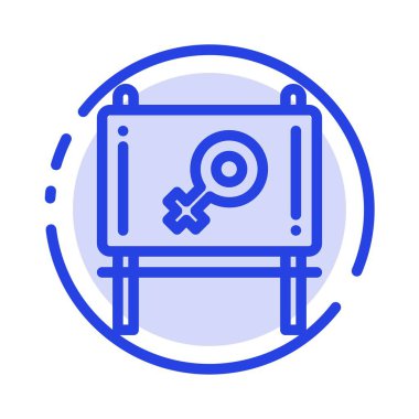 Pano, Reklam, İleti Mavi Noktalı Çizgi Simgesi