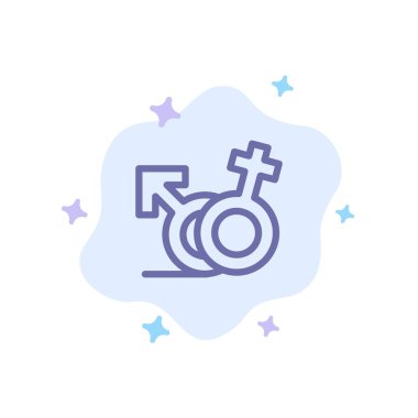 Soyut Bulut Backgro'da Cinsiyet, Sembol, Erkek, Kadın Mavi Sonu