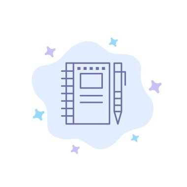 Çizim Defteri, Çizim, Defter, Kalem, Sketch Blue Icon üzerinde 