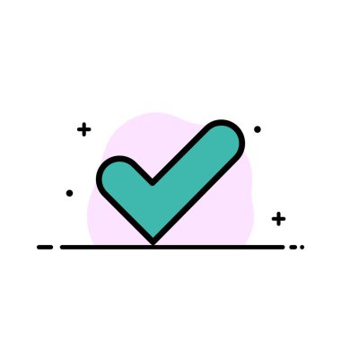 Kontrol, Tamam, kene, iyi iş düz çizgi dolu simge vektör yasağı