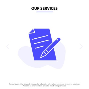 Hizmetlerimiz Dosya, Eğitim, Kalem, Kalem Katı Glyph Icon Web c