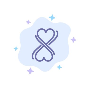 Soyut Bulut Arka Plan Üzerinde Kalp, Sekiz, Tipografi Mavi Simge