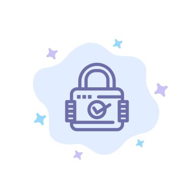 Kilit, Asma Kilit, Güvenlik, Soyut Bulut Geri Güvenli Mavi Simge