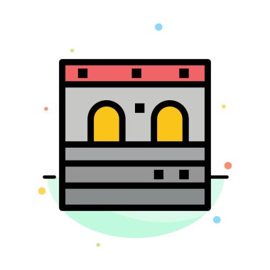 Kapı, Garaj, Tren Soyut Düz Renk Simgesi Şablonu