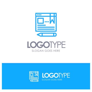 Tarayıcı, Metin, Kalem, Eğitim Mavi Logo Hattı Stil