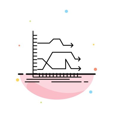 Oklar, ileri, grafik, Pazar, tahmin düz renk Icon vecto