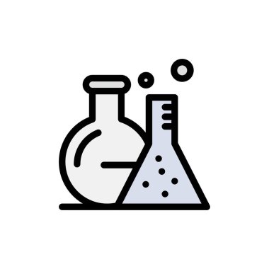 Tüp, Flask, Lab, Bilim Düz Renk Simgesi. Vektör simgesi afiş T