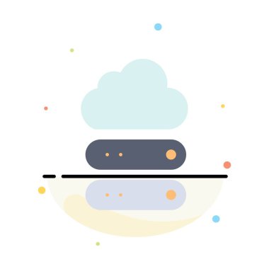 Büyük, Bulut, Veri, Depolama Soyut Düz Renk Simgesi Şablonu