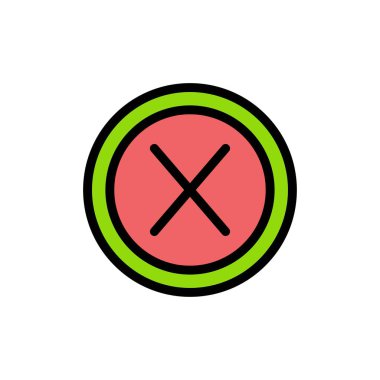 Kapat, Çapraz, Arayüz, Hayır, Kullanıcı Düz Renk Simgesi. Vektör simgesi 