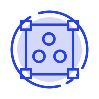 Soyut, Tasarım, Online Mavi Noktalı Çizgi Simgesi