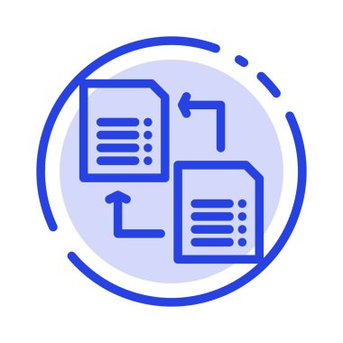 Veri, Dosya, Paylaş, Bilim Mavi Noktalı Çizgi Simgesi