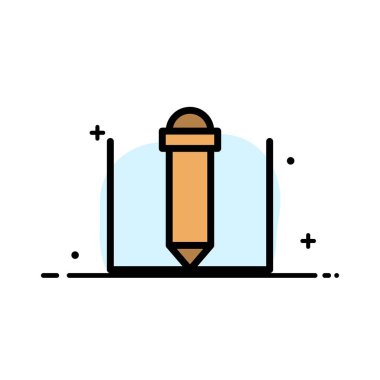 Kalem, Metin Eğitimi İş Düz Çizgi Dolgulu Simge Vektör Ba