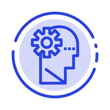 Beyin, Süreç, Öğrenme, Zihin Mavi Noktalı Çizgi Simgesi